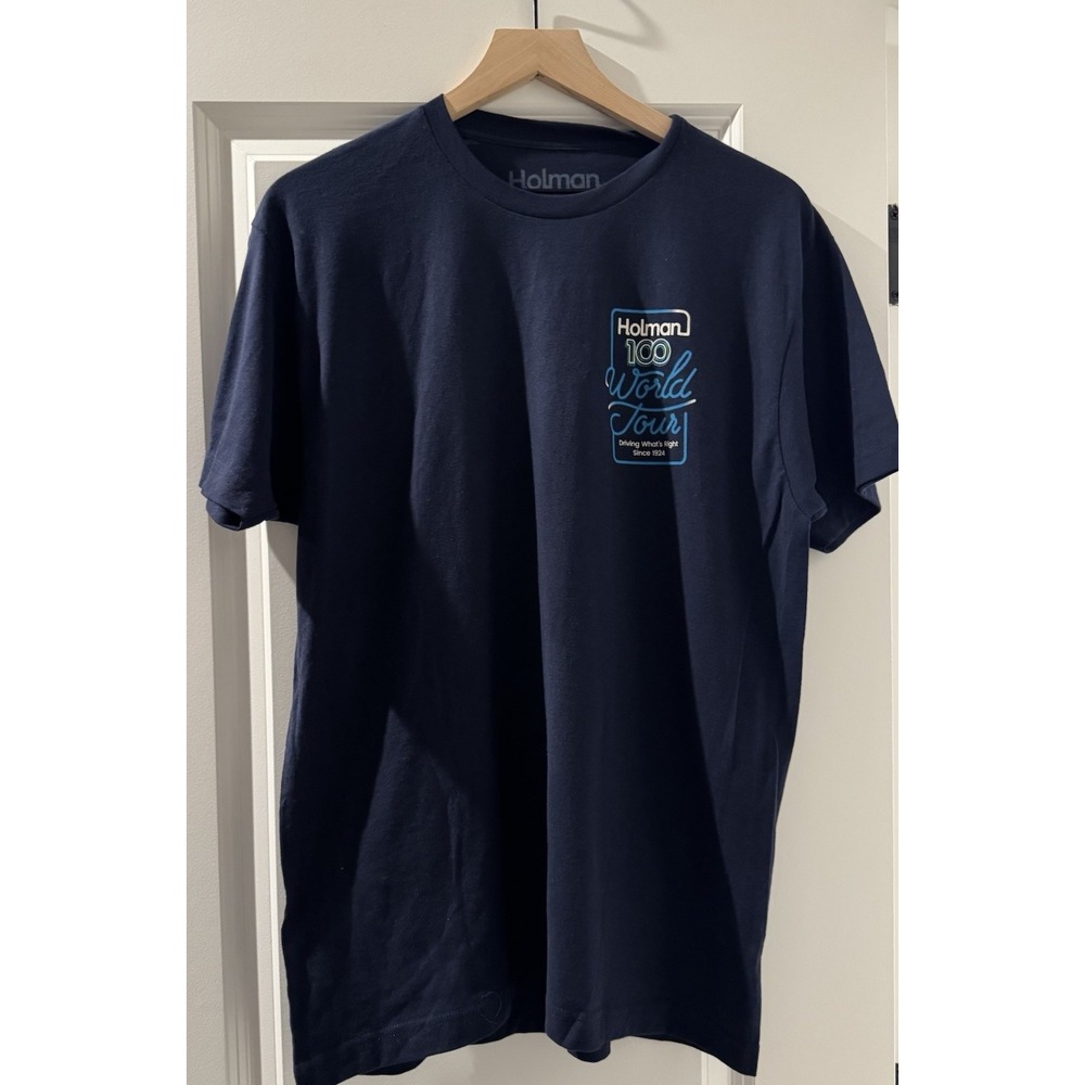 Holman 100 World Tour T Shirt Large Blue Graphic Event Tee Cotton 2024